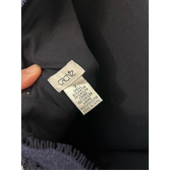 Cache Navy Blue Lace Overlay Knee-Length Dress Size 2 - Picture 8 of 9